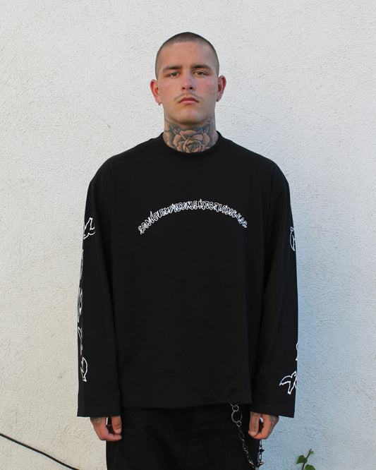[EXP001 HEAVEN] Long Sleeve Tee - Black