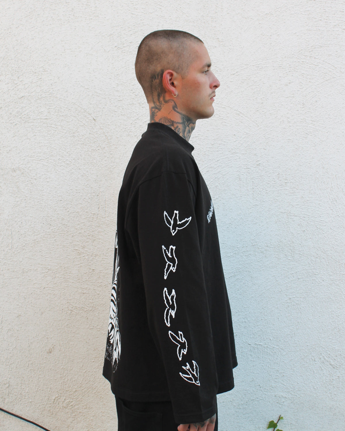 [EXP001 HEAVEN] Long Sleeve Tee - Black